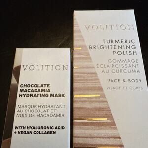 Volition Turmeric Brightening Polish AND chocolate macadamia hydrating Mask NIB